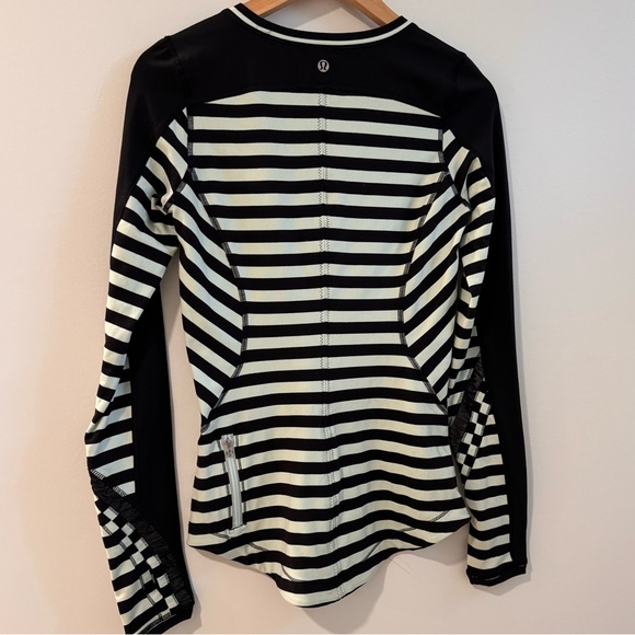 EUC Lululemon Striped Mint and Black long sleeve top - Picture 5 of 9